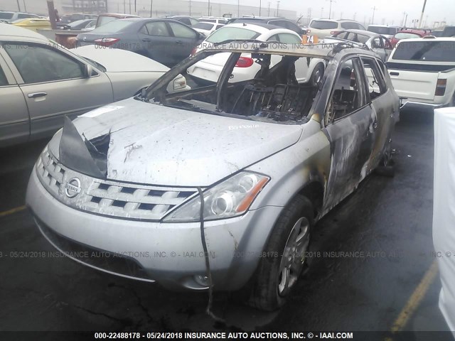 JN8AZ08W54W325348 - 2004 NISSAN MURANO SL/SE SILVER photo 2