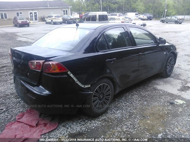 JA3AU16U78U007748 - 2008 MITSUBISHI LANCER DE BLACK photo 4