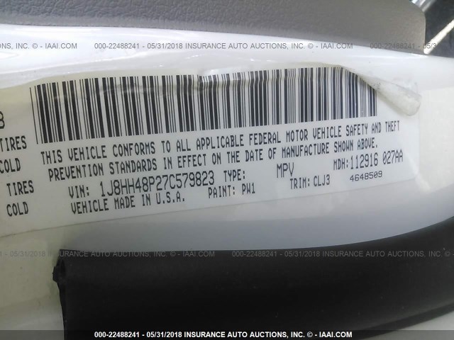 1J8HH48P27C579823 - 2007 JEEP COMMANDER Ağ foto 9