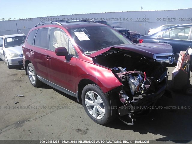 JF2SJADC0FH568180 - 2015 SUBARU FORESTER 2.5I PREMIUM RED photo 1