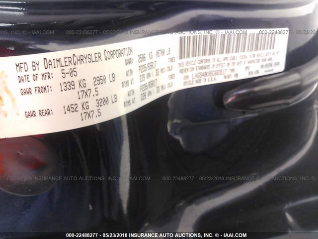 1J4GS48K05C683517 - 2005 JEEP GRAND CHEROKEE LAREDO/COLUMBIA/FREEDOM 蓝色 照片 9