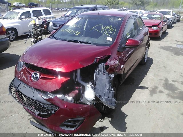 JM1DE1KY7E0175042 - 2014 MAZDA MAZDA2 SPORT RED photo 2