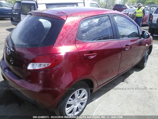 JM1DE1KY7E0175042 - 2014 MAZDA MAZDA2 SPORT RED photo 4