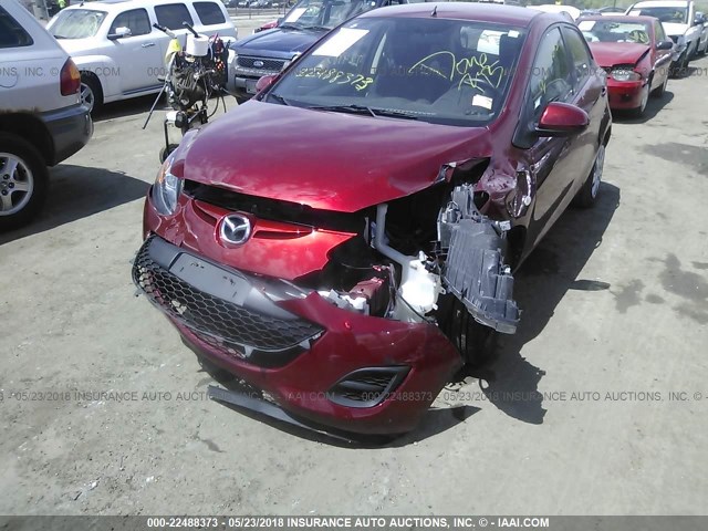 JM1DE1KY7E0175042 - 2014 MAZDA MAZDA2 SPORT RED photo 6