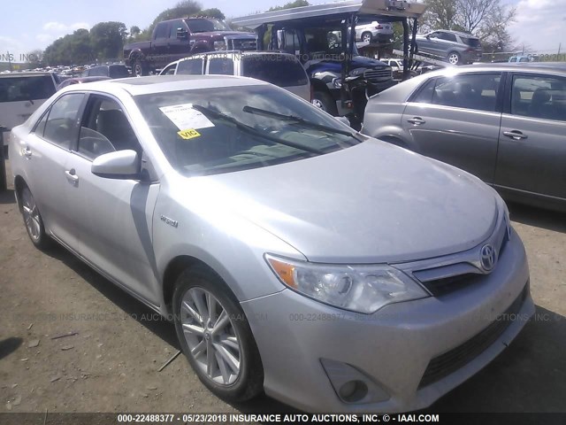 4T1BD1FK0CU019863 - 2012 TOYOTA CAMRY HYBRID/LE/XLE SILVER photo 1