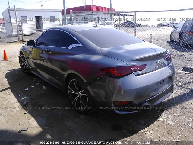 JN1EV7EL2HM553596 - 2017 INFINITI Q60 PREMIUM/SPORT GRAY photo 3