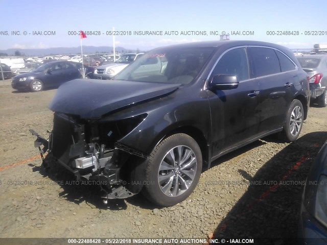 5FRYD4H4XGB036245 - 2016 ACURA MDX TECHNOLOGY BLACK photo 2