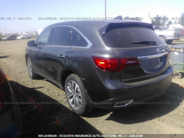 5FRYD4H4XGB036245 - 2016 ACURA MDX TECHNOLOGY BLACK photo 3