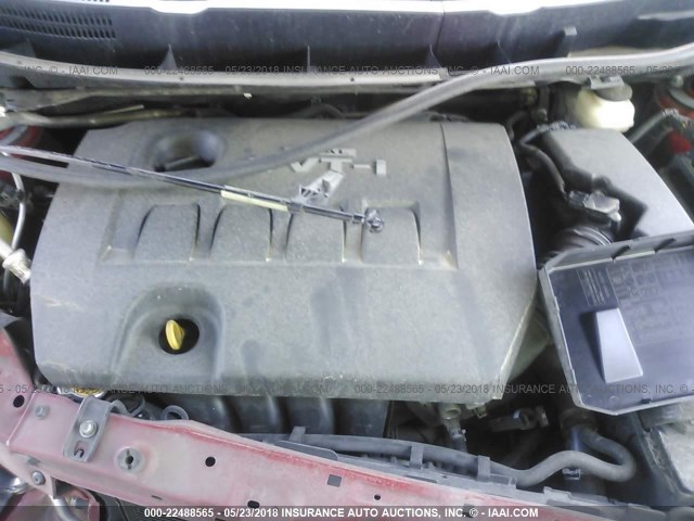 2T1KU4EE7AC379529 - 2010 TOYOTA COROLLA MATRIX  RED photo 10