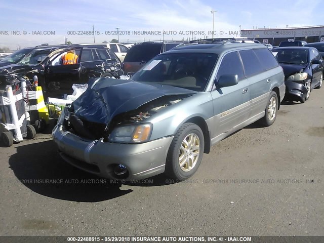 4S3BH686417628634 - 2001 SUBARU LEGACY OUTBACK LIMITED GREEN photo 2