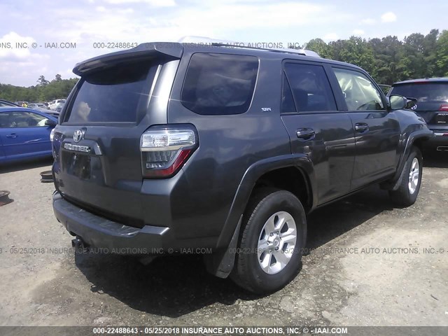 JTEBU5JR8G5293498 - 2016 TOYOTA 4RUNNER SR5 PREM/LTDL/TRAIL/TRD GRAY photo 4