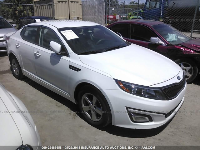 5XXGM4A79FG507850 - 2015 KIA OPTIMA LX WHITE photo 1