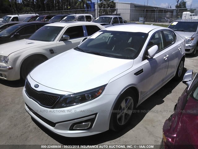 5XXGM4A79FG507850 - 2015 KIA OPTIMA LX WHITE photo 2