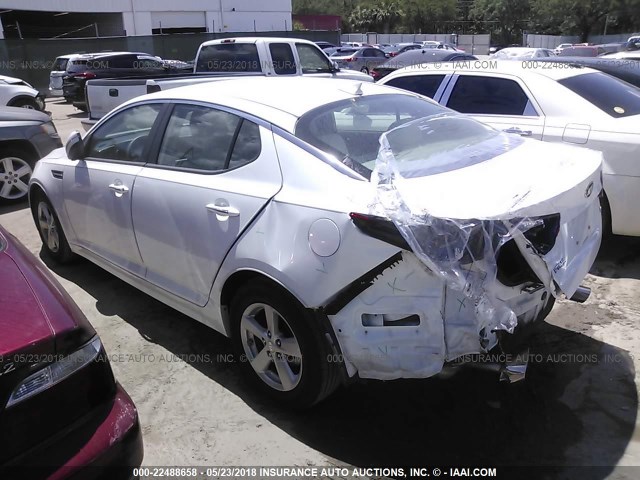 5XXGM4A79FG507850 - 2015 KIA OPTIMA LX WHITE photo 3