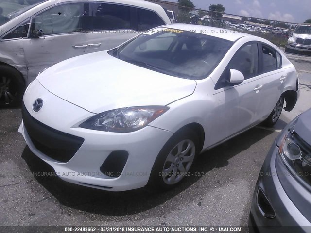 JM1BL1TF9D1704333 - 2013 MAZDA 3 I WHITE photo 2