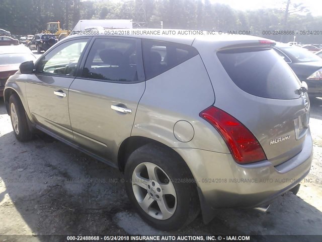 JN8AZ08T94W206790 - 2004 NISSAN MURANO SL/SE GOLD photo 3