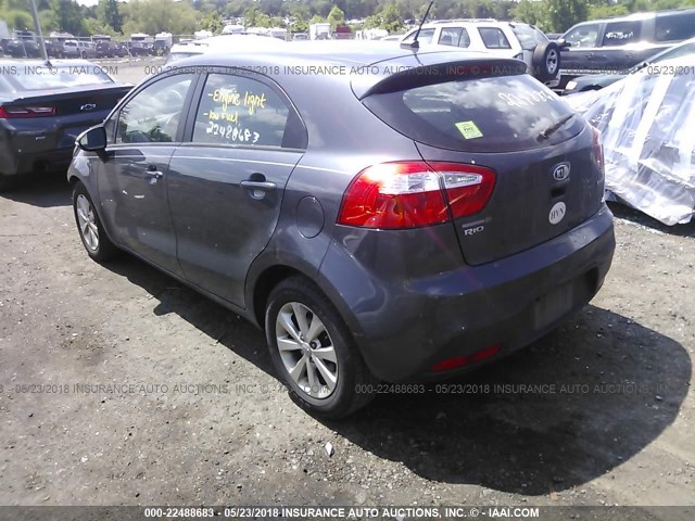 KNADN5A35D6113175 - 2013 KIA RIO EX/SX GRAY photo 3