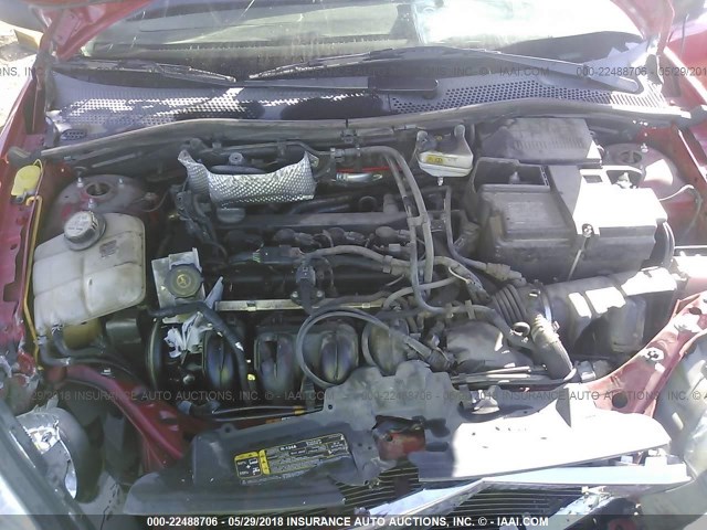 1FAFP31N56W160114 - 2006 FORD FOCUS ZX3 RED photo 10