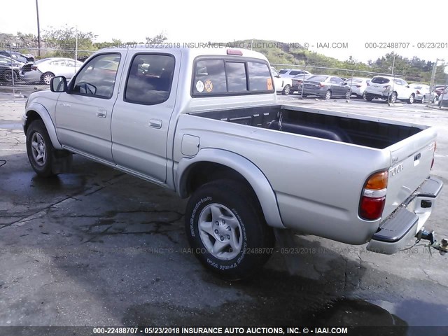 5TEGN92N93Z279210 - 2003 TOYOTA TACOMA DOUBLE CAB PRERUNNER SILVER photo 3