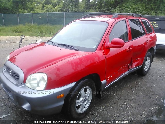 KM8SB12B94U716400 - 2004 HYUNDAI SANTA FE GL RED photo 2