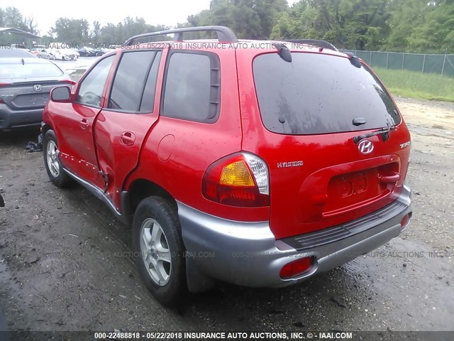 KM8SB12B94U716400 - 2004 HYUNDAI SANTA FE GL RED photo 3