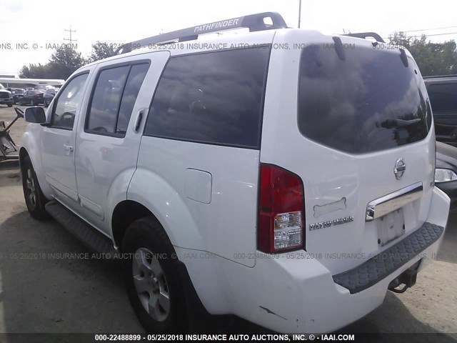 5N1AR18U47C629353 - 2007 NISSAN PATHFINDER LE/SE/XE WHITE photo 3