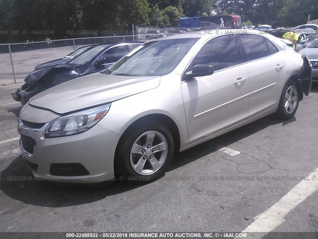 1G11B5SL6FF139521 - 2015 CHEVROLET MALIBU LS GOLD photo 2
