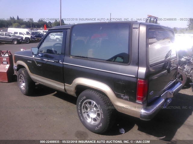 1FMCU14T0KUB02305 - 1989 FORD BRONCO II BLACK photo 3