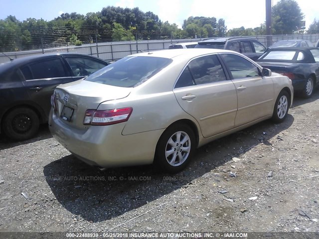4T1BK3EK1BU618823 - 2011 TOYOTA CAMRY SE/LE/XLE 金色 照片 4