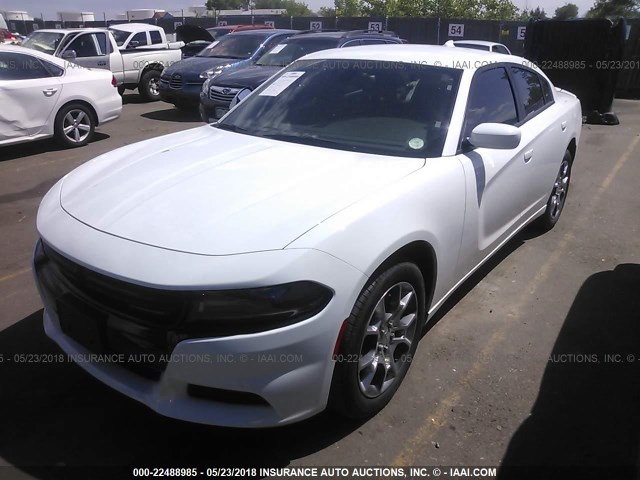 2C3CDXJG9GH105460 - 2016 DODGE CHARGER SXT WHITE photo 2