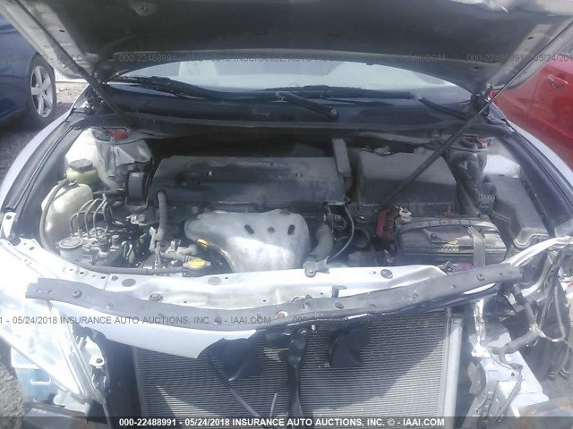 4T1BE46K28U790654 - 2008 TOYOTA CAMRY CE/LE/XLE/SE SILVER photo 10