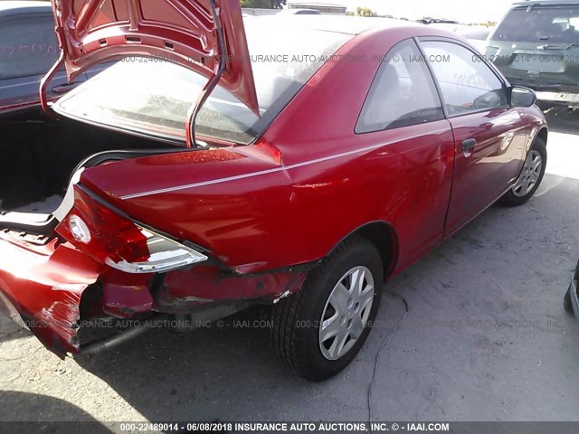 1HGEM22115L061277 - 2005 HONDA CIVIC DX VP RED photo 4