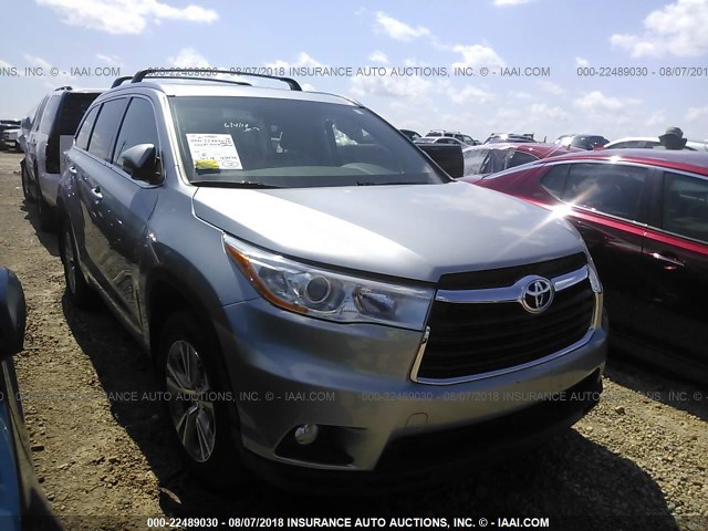 5TDJKRFH4ES062019 - 2014 TOYOTA HIGHLANDER XLE SILVER photo 1