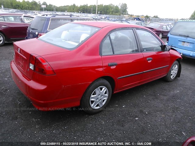 1HGES16325L027523 - 2005 HONDA CIVIC DX VP 红色 照片 4