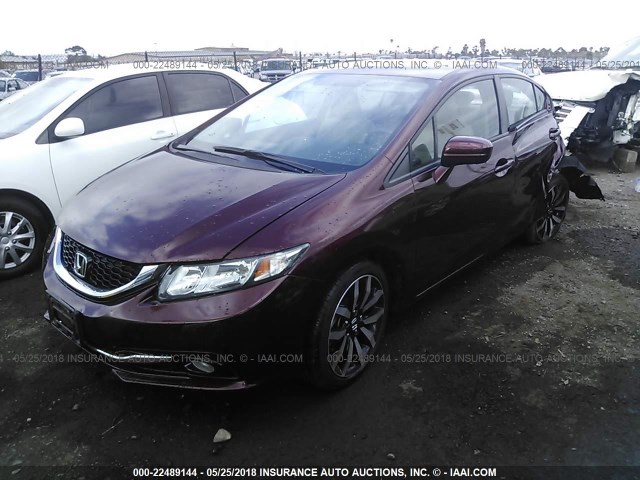 19XFB2F98FE243206 - 2015 HONDA CIVIC EXL მუქწითელი ფოტო 2