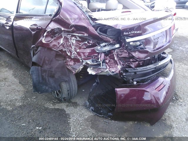 19XFB2F98FE243206 - 2015 HONDA CIVIC EXL მუქწითელი ფოტო 6