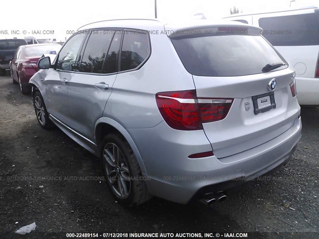 5UXWX9C59H0T09218 - 2017 BMW X3 XDRIVE28I SILVER photo 3