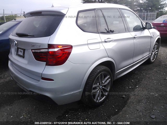 5UXWX9C59H0T09218 - 2017 BMW X3 XDRIVE28I SILVER photo 4