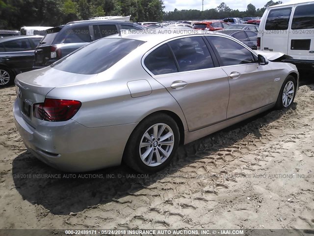 WBA5A7C56ED219223 - 2014 BMW 528 XI SILVER photo 4