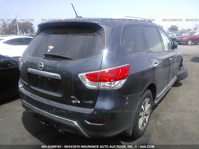 5N1AR2MN7DC643666 - 2013 NISSAN PATHFINDER S/SV/SL/PLATINUM 蓝色 照片 4