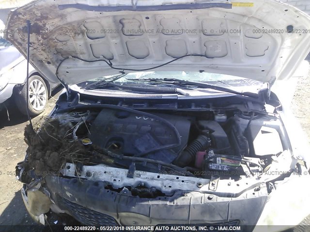 1NXBU40E39Z119971 - 2009 TOYOTA COROLLA S/LE/XLE WHITE photo 10