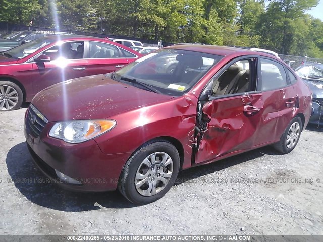 KMHDU46D29U824154 - 2009 HYUNDAI ELANTRA GLS/SE RED photo 2