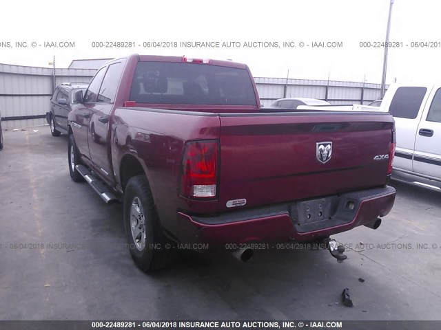 1C6RD7KT1CS228035 - 2012 DODGE RAM 1500 ST MAROON photo 3