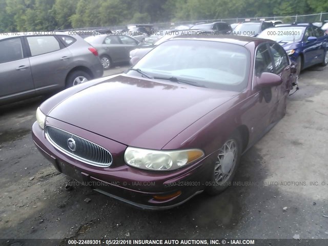 1G4HR54KX1U260784 - 2001 BUICK LESABRE LIMITED BURGUNDY photo 2