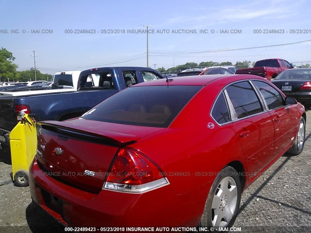 2G1WD58C189106803 - 2008 CHEVROLET IMPALA SUPER SPORT RED photo 4