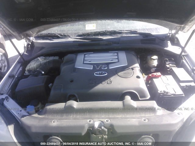 KNDJC733765634475 - 2006 KIA SORENTO EX/LX SILVER photo 10