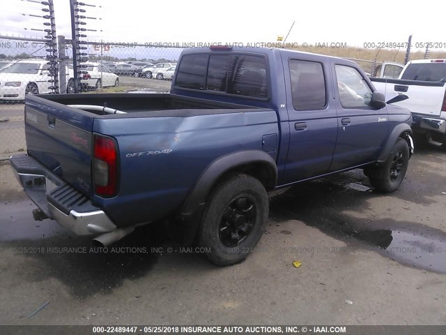 1N6ED27Y1YC344784 - 2000 NISSAN FRONTIER CREW CAB XE/CREW CAB SE BLUE photo 4