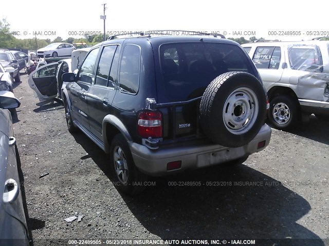 KNDJA723925151524 - 2002 KIA SPORTAGE BLACK photo 3