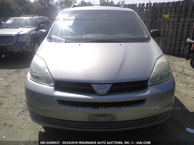 5TDZA23C34S175125 - 2004 TOYOTA SIENNA CE/LE SILVER photo 6