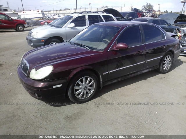 KMHWF35H55A144844 - 2005 HYUNDAI SONATA GLS/LX MAROON photo 2